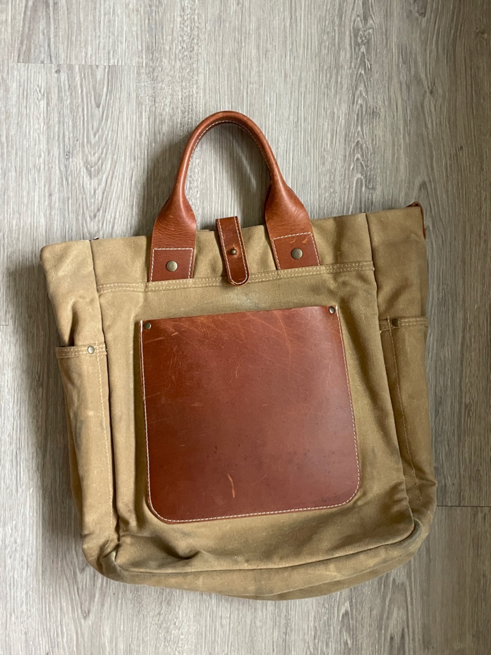 Workers NY Waxed Canvas Tote Bag | Made in USA | Vintage Workwear Tote